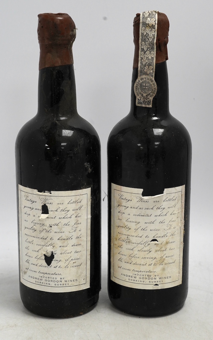 Six bottles of port to include three bottles of C. Da Silvas vintage 1982 Porto and three other bottles with deteriorated labels. Condition - bottles dirty, storage history unknown